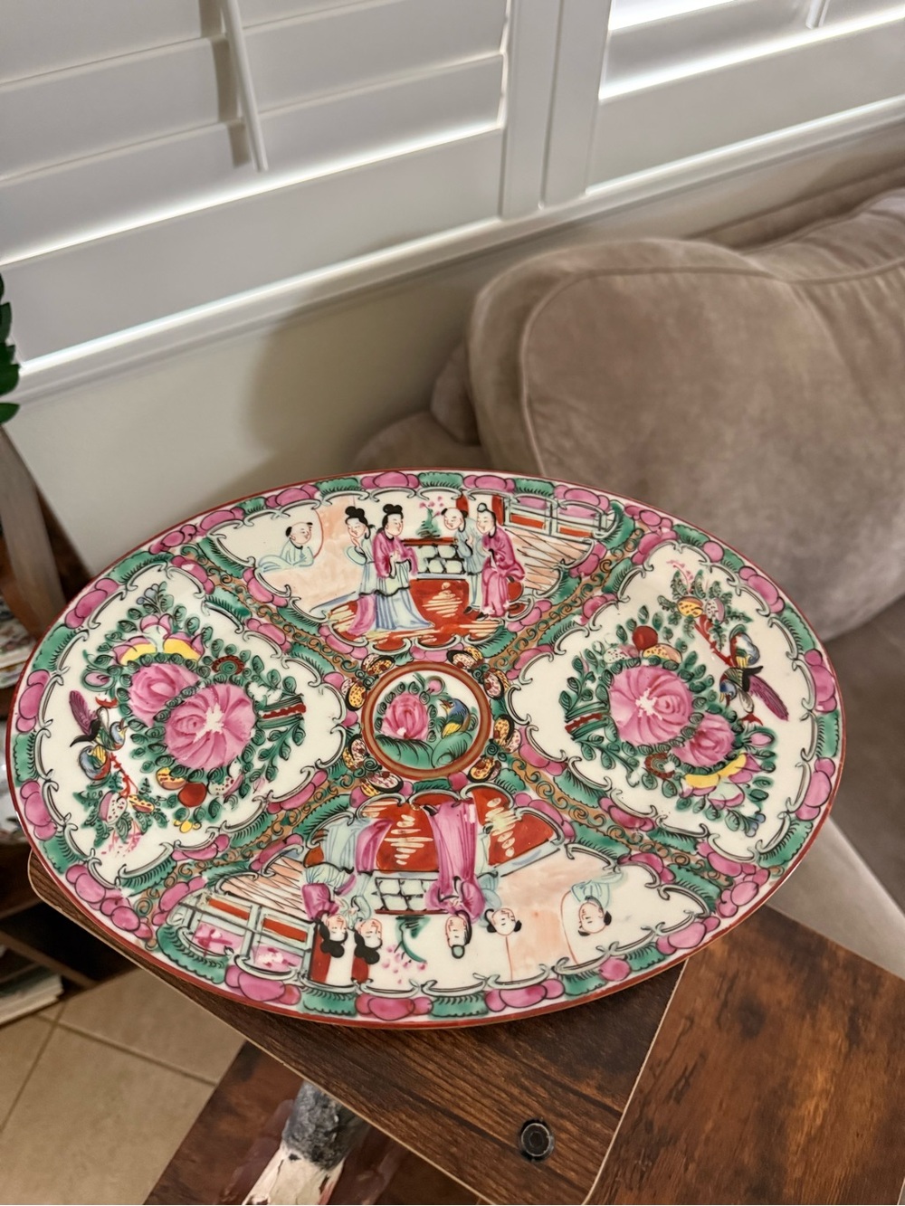 Vintage Rose Medallion Serving Platter